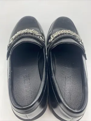 Yetier Black Platform Loafers Chunky Lug Sole Women's 7 Chain Detail Grunge thumbnail 5