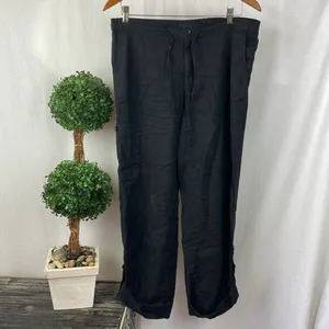 Banana Republic Linen Blend Black Casual Pants 6 thumbnail 2