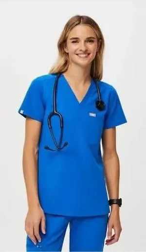 Figs Casma Scrub Top Size XL/P Royal Blue thumbnail 1