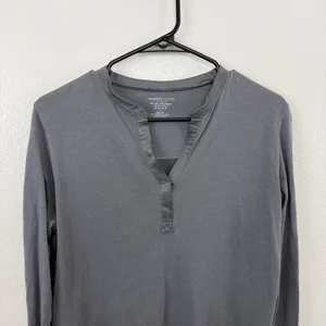 Majestic Filatures Top Womens Size 3 Grey Cotton Cashmere Silk Back Split Neck thumbnail 3