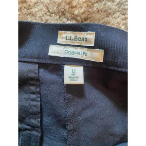 L.L. Bean Black Pleated Front Trouser Pants High Rise Relaxed Fit Structured thumbnail 5
