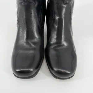 Clarks Womens‎ Black Leather Knee High Boots Square Toe Block Heel Size 8M thumbnail 2