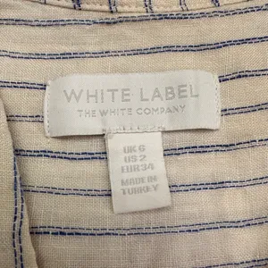 The White Company White Label Linen Blue Striped Tunic‎ Shirt Womens 2 Lagenlook thumbnail 3