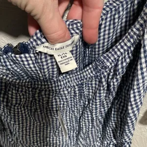 American Eagle Blue Gingham Off The Shoulder Dress Size XL NWT thumbnail 2