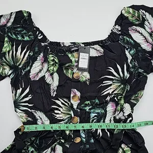 City Chic Women's Plus Size Tropical Tie Waist Maxi Dress Puff Sleeve Small / 16 thumbnail 8