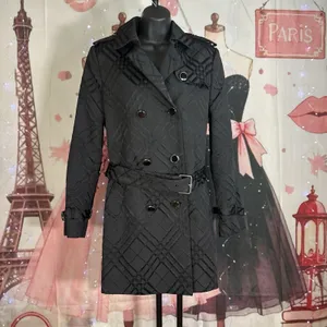 Calvin Klein Black Quilted Coat Jacked Double Breasted Women's Size M thumbnail 3