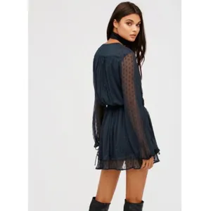 Free People Daliah Sheer Swiss Dot Whimsigoth Festival Mini Dress thumbnail 2