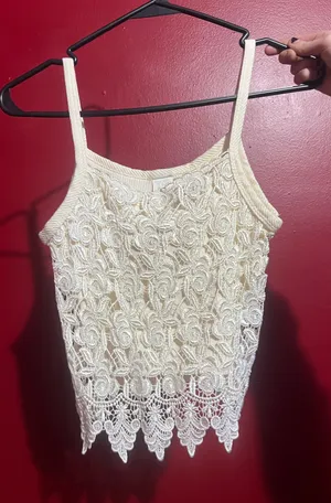 vintage lace tank top White thumbnail 1