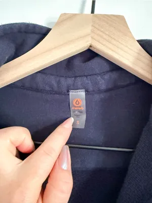 Mono B Navy Oversized Fleece Shacket Button Front Jacket Small (Oversized Fit) Blue thumbnail 3