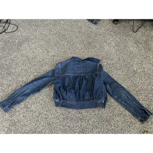 Levi's dark wash denim peplum jacket M thumbnail 10