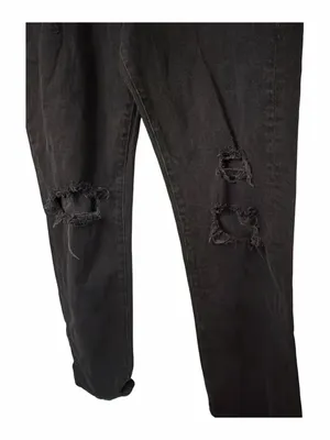 Free People Black Slim Straight Distressed Jeans thumbnail 2
