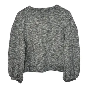 Madewell Space Dye Puff Sleeve‎ Sweatshirt Womens Large Grey Marled Casual Top thumbnail 7
