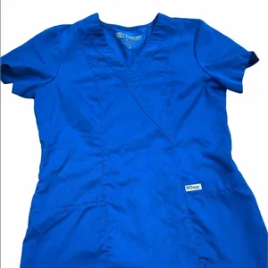 GREYS Anatomy by Barco size xsmall blue nurses/RN/LPN medical scrubs top thumbnail 1