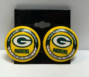 Vintage 1997 Green Bay Packers Super Bowl XXXI Champions Pierced Earrings thumbnail 1