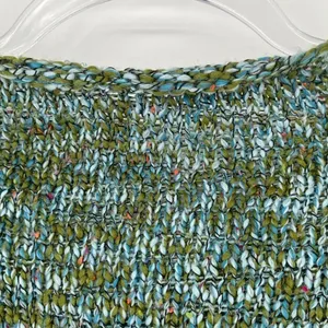ONE GIRL WHO Sweater Women's M/L‎ Green Blue Flecked Ribbed One Button Cardigan thumbnail 13
