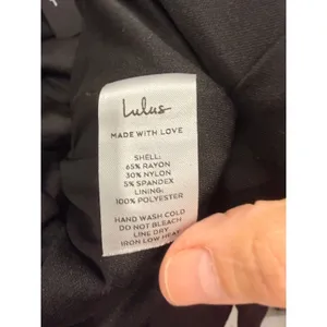 Lulus Women Dress Medium Black Bodycon Cowl Neck Front Slit Midi JD10964 thumbnail 6