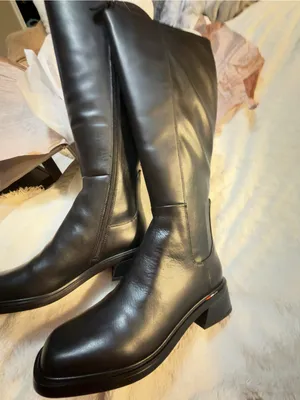 Franco Sarto NIB Giselle Wide Calf Flat Tall Boot Black Stretch Leather 6.5 M thumbnail 10