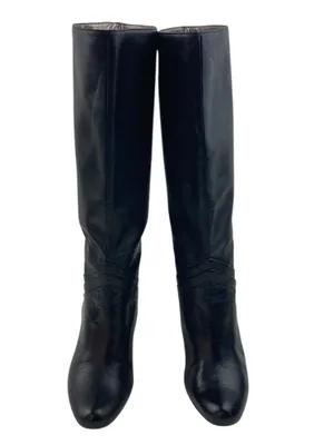 -Sean Ling Nigiri Boots Womens Sz 5.5 Black Buttery Soft Leather Heeled Pull On thumbnail 3