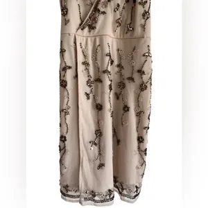 NEW Altar'd State Dress Women's Analia Beaded Spaghetti Strap Nude thumbnail 3