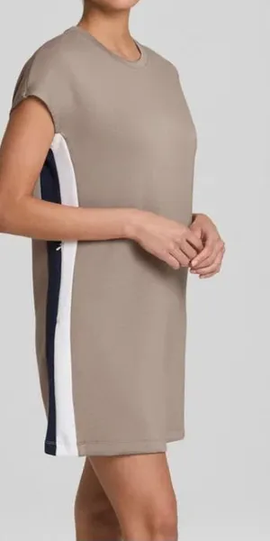SPANX AIRESSENTIALS COLORBLOCK MINI T-SHIRT DRESS, Beige, Small, NEW NWT thumbnail 1
