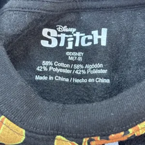 Disney Stitch Black Pumpkin Jack o lantern Bat Sweatshirt Halloween M(7-9) thumbnail 4
