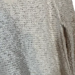 Free People White Long Sleeve Cotton Blend V-Neck Knit Sweater Women Sz M thumbnail 6
