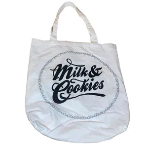 Cotton On Milk & Cookies Graphic‎ Canvas Tote Bag Reusable Shopping Bag thumbnail 2