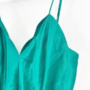 Fredericks of Hollywood Womens Emerald Green Satin Y2K Boudoir Glam Slip Dress L thumbnail 3