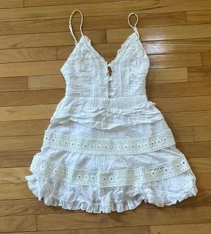 Princess Polly White Lace Detail Camisole Mini Flare Dress (size US 4) thumbnail 1