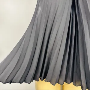 Zara Pleated High Neck Sleeveless Chiffon Top Sz M Black Swing Loose Shirt NWT thumbnail 3