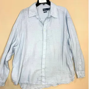 Polo Ralph Lauren women’s linen light blow oversized shirt Large thumbnail 3