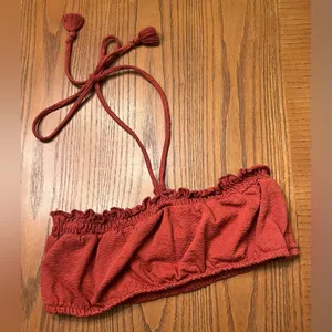 Free People‎ Beach Don't Kill My Vibe Bronzer Brown Halterneck Bandeau Top XS thumbnail 6