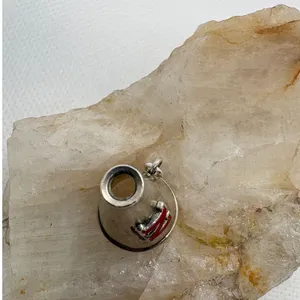 Vintage Sterling Silver Nebraska Megaphone Charm Red Enamel‎ N Husker Cheer 5.8g thumbnail 4