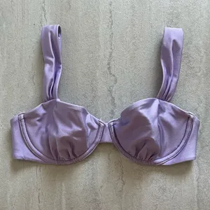 {Abercrombie & Fitch} Brand New Shiny Lavender Bikini Top thumbnail 2