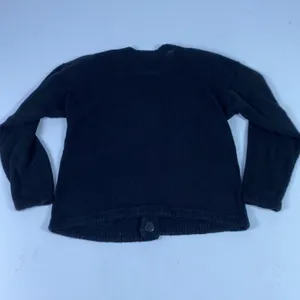 Victoria Jones Cardigan Sweater Womens‎ Medium Black Snowman Ugly Christmas thumbnail 7