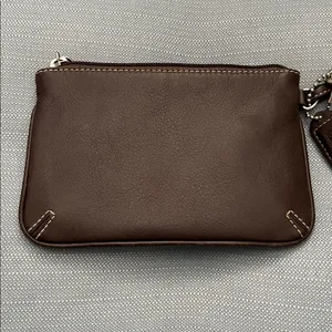Coach Dark Brown Leather Wristlet used good condition thumbnail 4