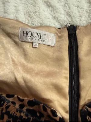 House of CB Athena Leopard Burnout Velvet Corset Mini Dress XS thumbnail 4