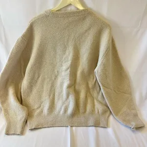 Zara Women's Beige Knit Oversized Crew Long Sleeve Pullover Sweater Top Size M thumbnail 6
