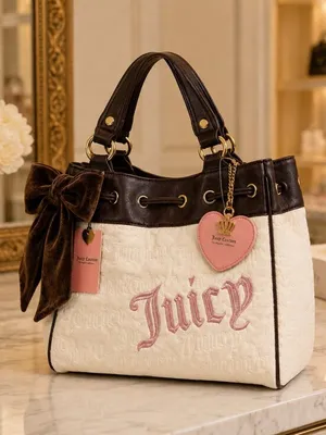 Juicy Couture Daydreamer Tote Angel Pink Brown Y2K Shoulder Bag NWT thumbnail 1