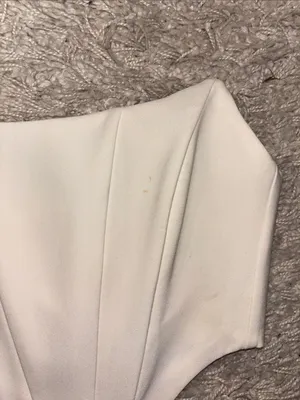 Trendyol White Structured Strapless Crop Top Size 2 thumbnail 4