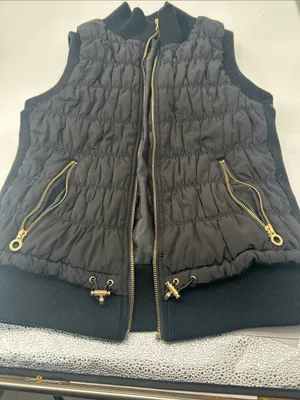 Calvin Klein Women’s Black Quilted Puffer Vest with Gold Accents bust bust 32 length 23 thumbnail 8