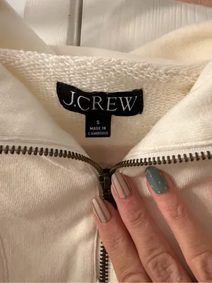 J. Crew Cream Half-Zip Pullover Sweatshirt thumbnail 2