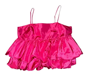A new day Target magenta bubble ruffle pink tiered blouse women’s size XL thumbnail 1