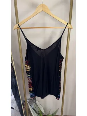 Size M EXPRESS MULTICOLOR RAINBOW SEQUIN TANK TOP thumbnail 3