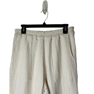 Daise Wide Leg Gauze Pants Women XL Ivory Natural UPF 50+ Organic Cotton Resort thumbnail 4