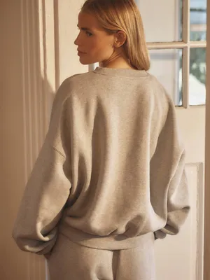 Love Stories Society Sloane Crewneck Sweatshirt Gray Large thumbnail 3