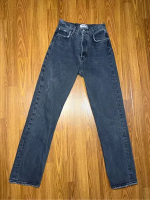 Agolde 90’s Pinch Organic Cotton High Rise Ribcage Black Wash Straight Jean 24 thumbnail 2
