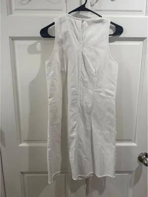 J.Crew White Sleeveless Denim Dress Size 0 thumbnail 4