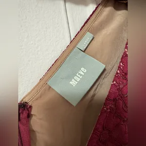 Anthropologie Maeve Lace Peplum Top Burgundy Large thumbnail 6