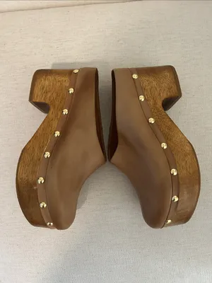 FREE PEOPLE Calli Clogs, Tan Leather, Size 11, NWOT thumbnail 8